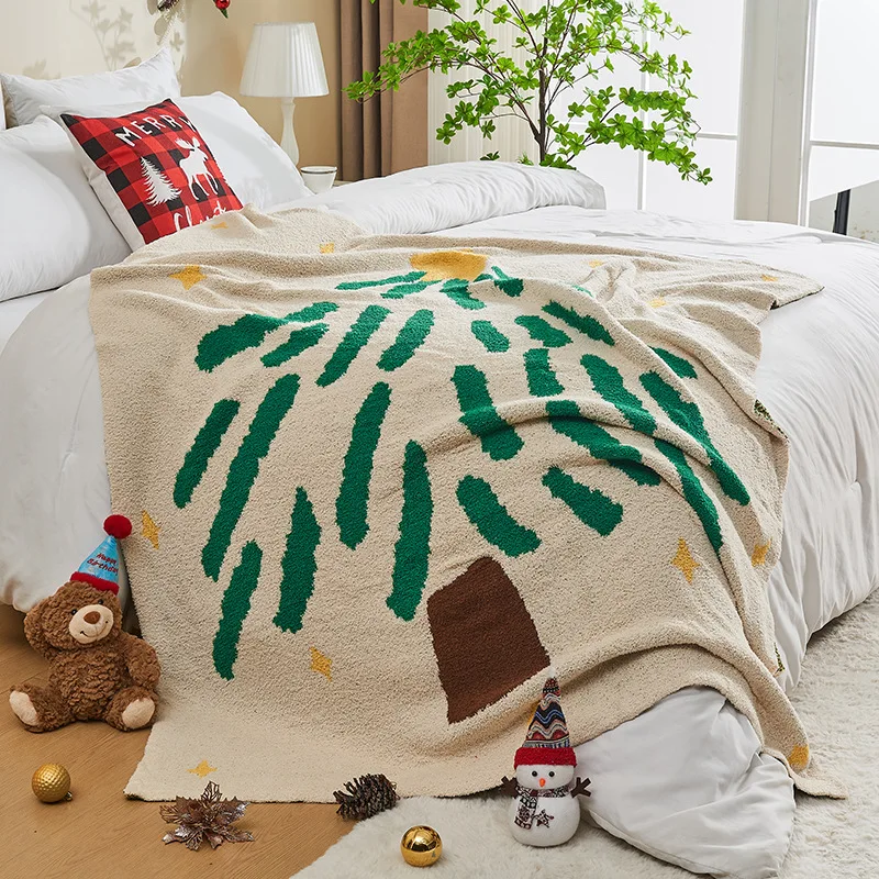 

Рождественский женский шарф, мягкое одеяло с полуворсом, одеяло, одеяло для офисного дивана, одеяло для сна для отдыха