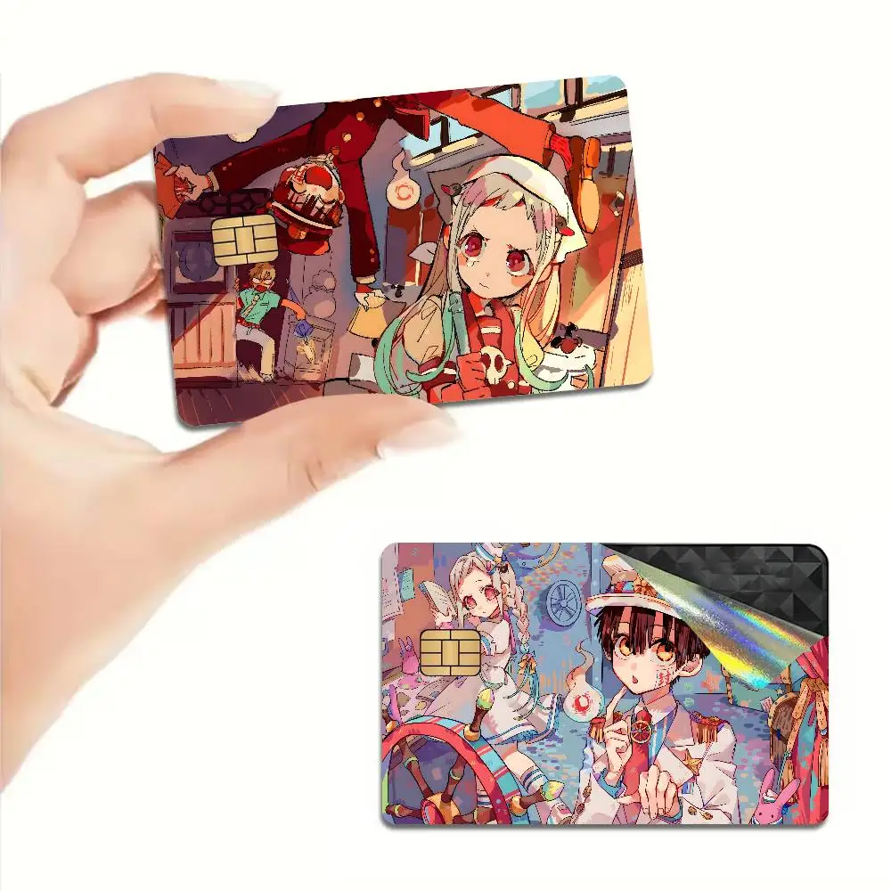Anime Toilet B-Bound H-Hanako Kun Fashion Matte Gold Silver Black Matte Film Skin Sticker Tape for Bank Credit Debit Card