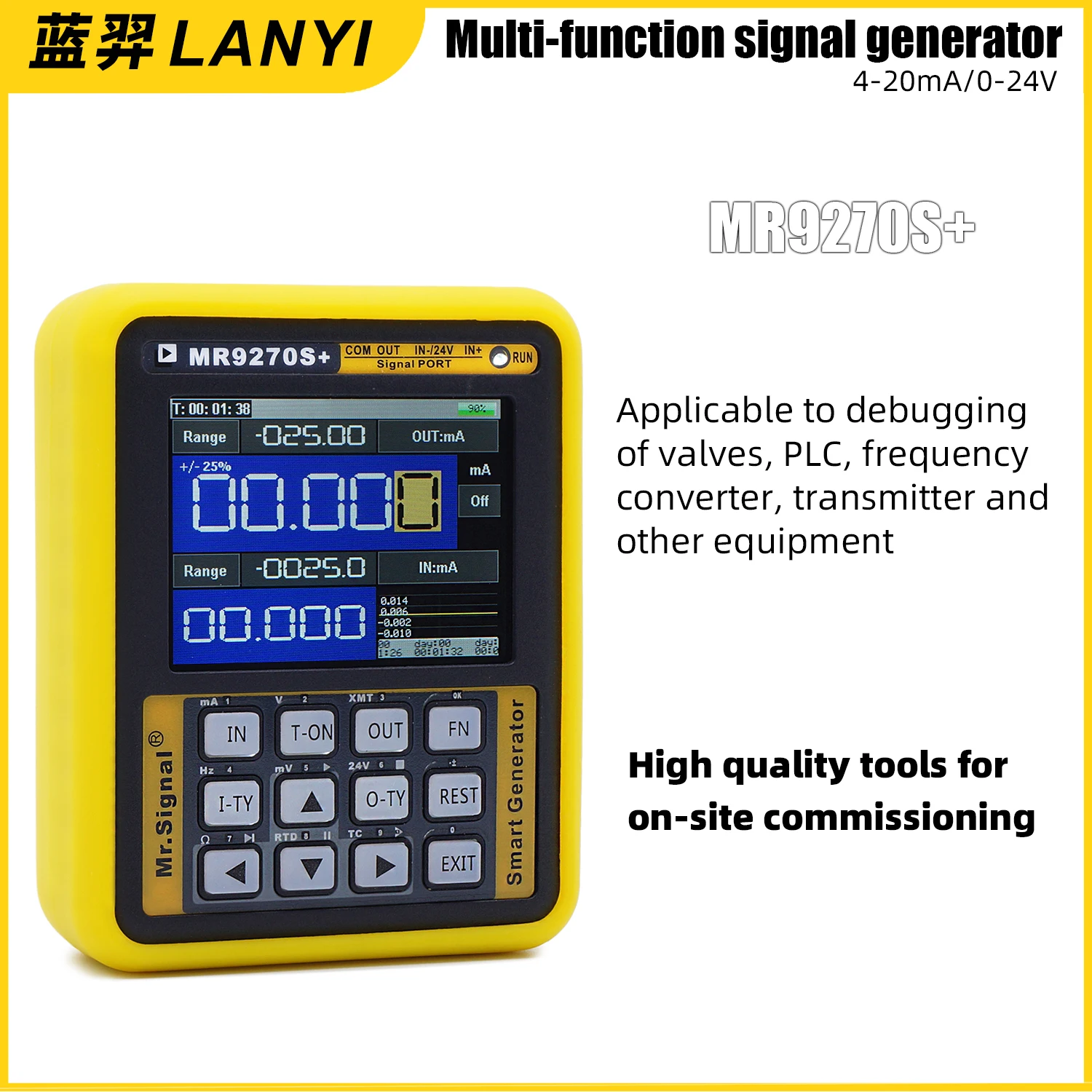 Handheld Termopar Pressão Transmissor Logger Gerador de Sinal Calibrar a Tensão Atual Pt100 Frequência Pid Mr9270s +420ma
