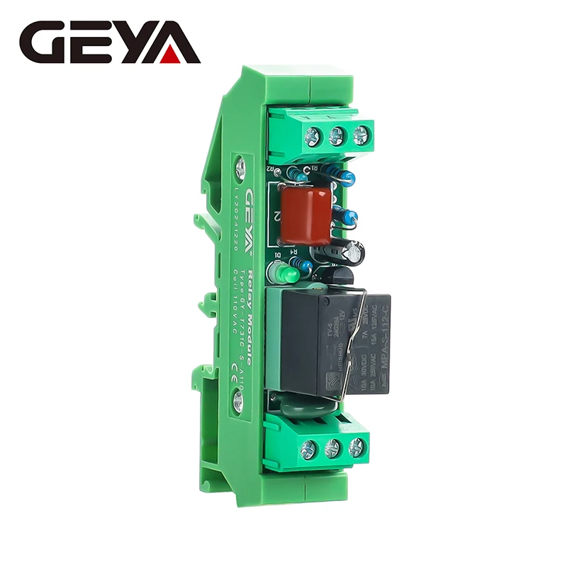 GEYA 超小型リレーモジュール GY-T731C-S コイル電圧 12V 24V 110V 220V AC/DC DIN レール取り付け PLC 出力負荷電流 MCU