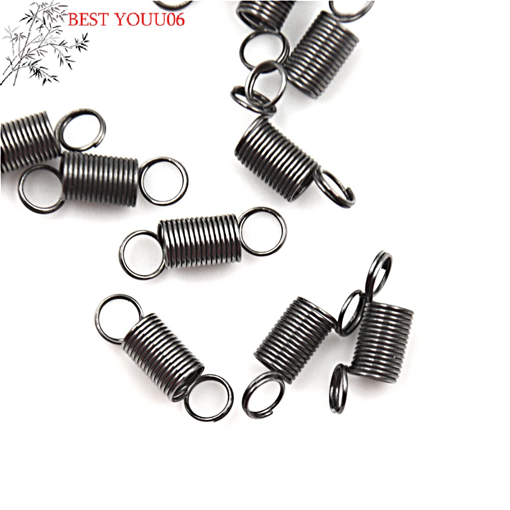 Hot 10pcs/lot Stainless Steel Stretch 10mm Draw To 30mm Stainless Steel Small Tension Spring With Hook For Tensile DIY Toys