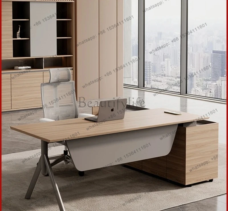 supervisor desk simple modern manager office desk with side cabinet table and chair combination light luxury high sense