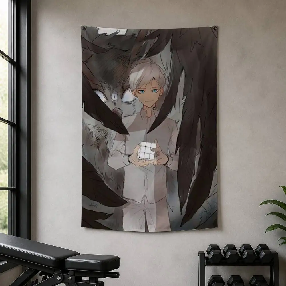 The Promised Neverland Decorative Hanging Flag with Grommets for Garage Bedroom Dorm Wall Decor