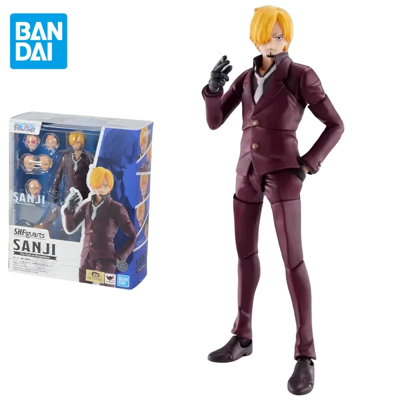 

Bandai Original One Piece Anime Figure SHF Sanji Fighting Ghost Island Action Figure Toys for Kids Gift Collectible Model Dolls