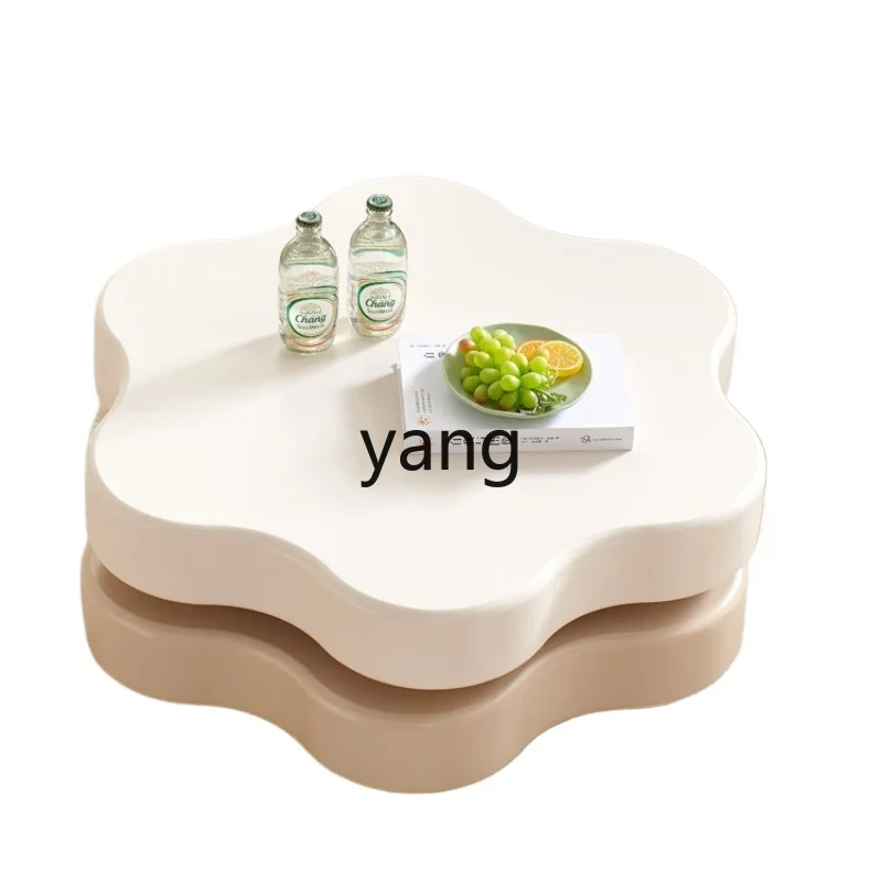 

CX Cream Style Modern Simple Small Apartment Creative Petals Rotating Suspension Small Coffee Table