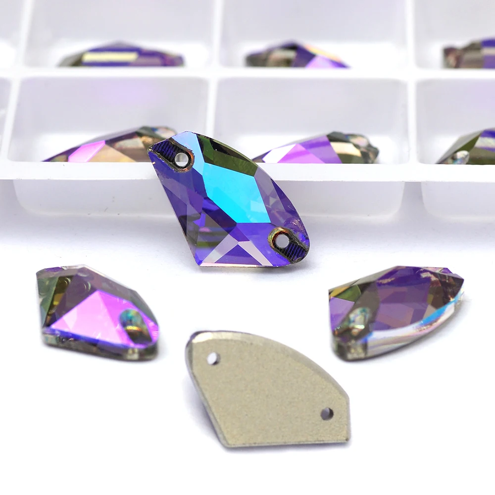 Pubrilex Ghost Light Stone Flache Kristalle zum Aufnähen, Alle Formen, Strasssteine zum Aufnähen für Hochzeitskleider, Anzüge, Kleidung, DIY – Detail 6