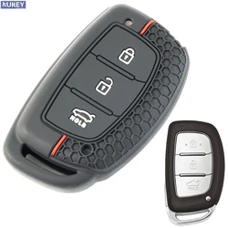 For Hyundai Santa Fe Accent I10 I20 I30 IX35 2013 2014 2015 Silicone Remote Key Fob Ring Chain Case Cover Shell Protect 3 Button