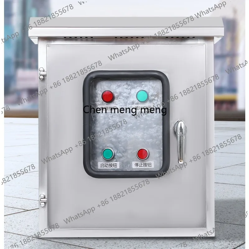 Outdoor waterproof fan control box 3 phase electric machine stainless steel double door waterproof pump distribution cabinet