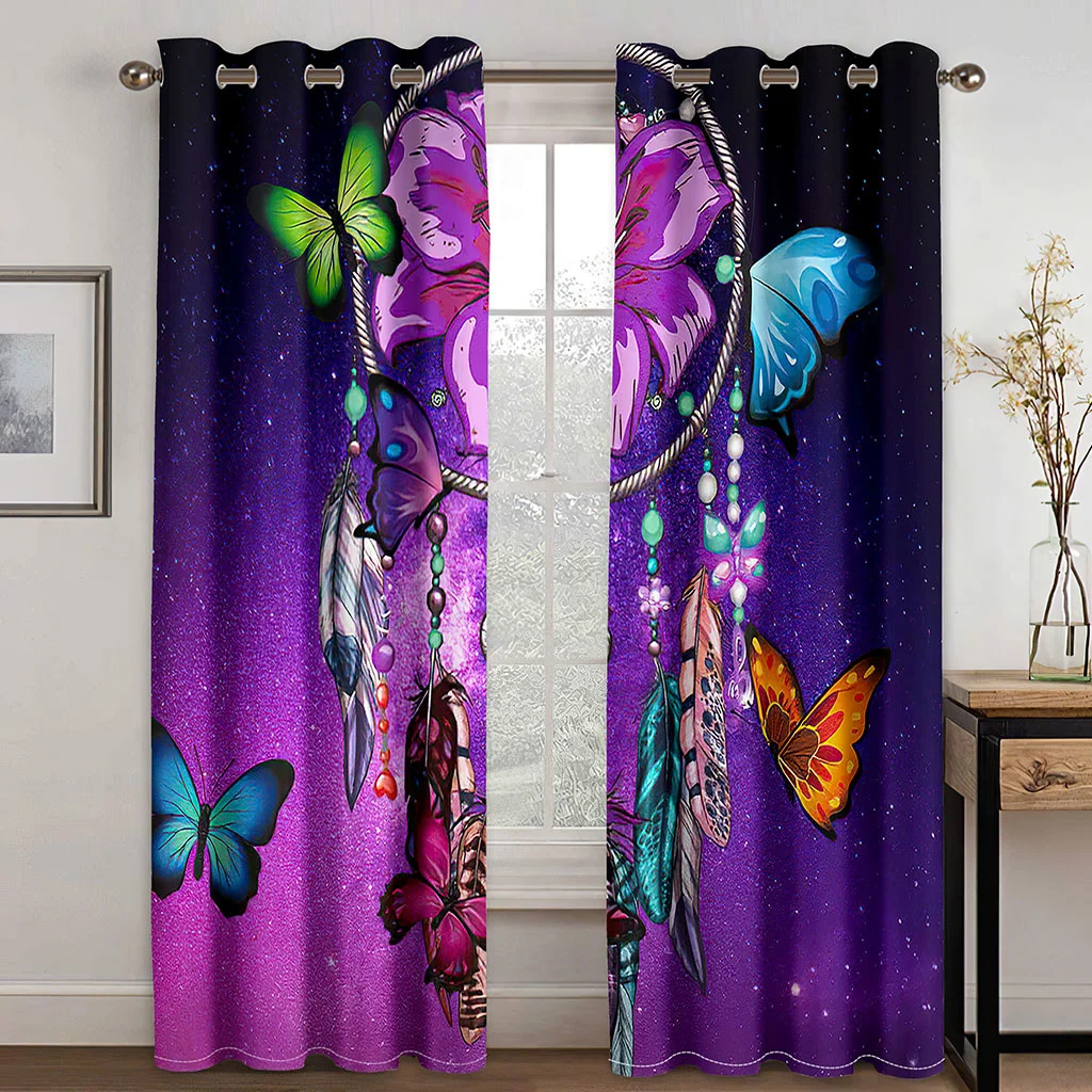 3D Cheap Dreamcatcher Curtains For Living Room Bedroom Colorful Sunshade Curtains Window Treatment Drapes Home Decor