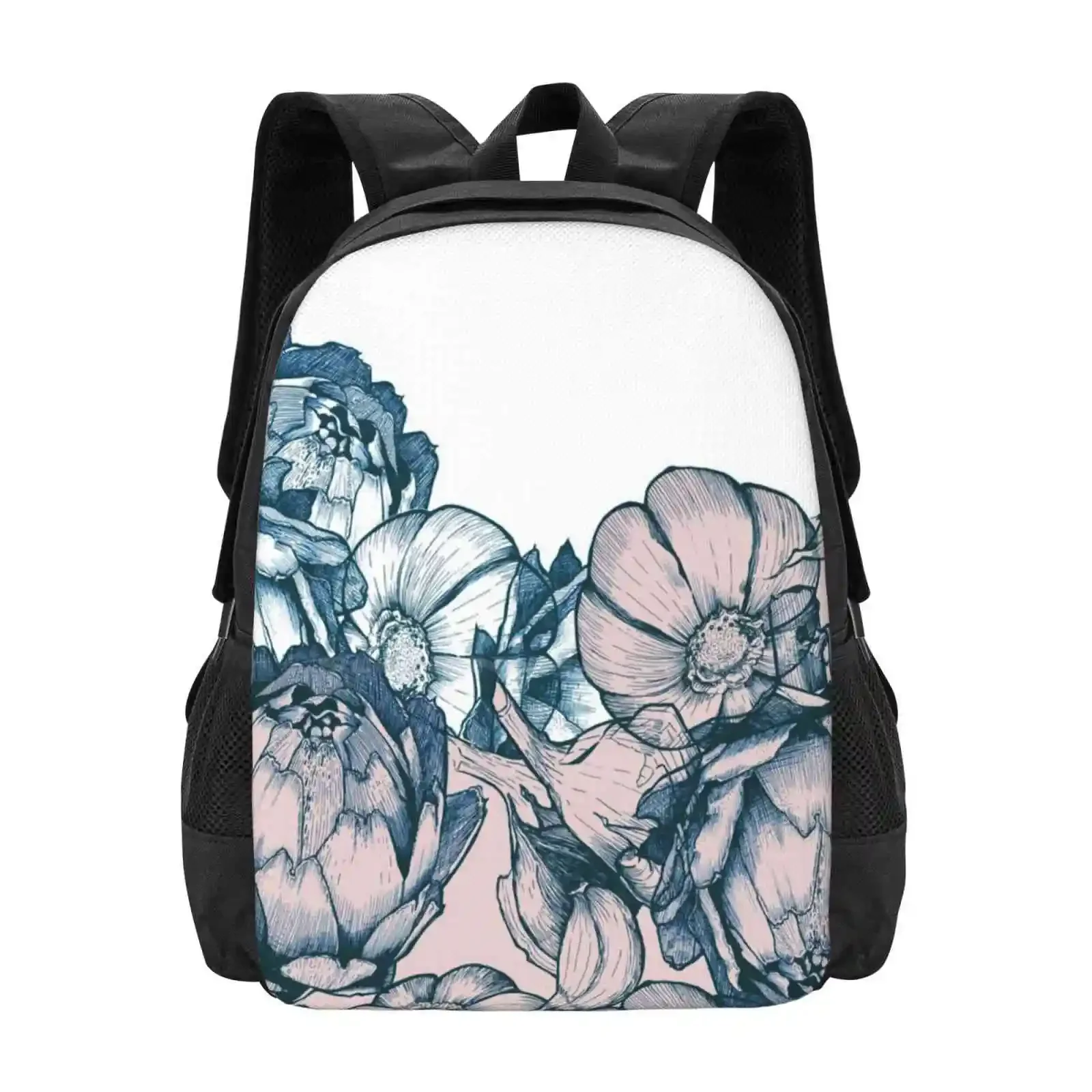 في حديقتي من الوردي والأزرق رائجة البيع حقيبة مدرسية على ظهره حقائب الموضة حديقة الثوم الأزرق الوردي نمط مادلبيلين جميل #1