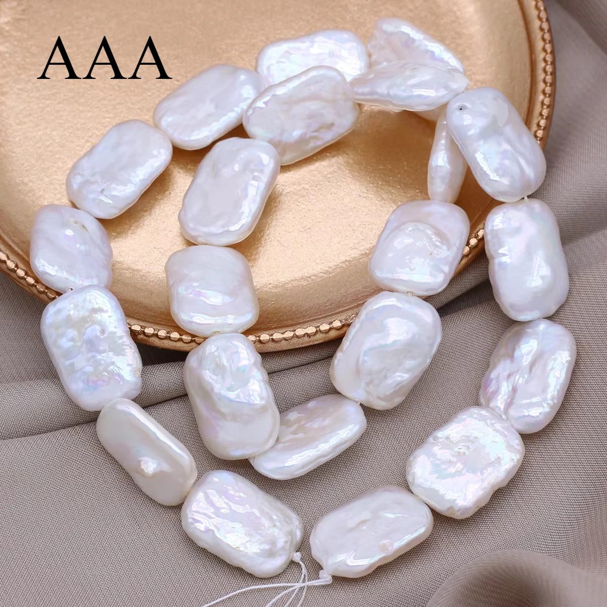 

13x18mm AAA Natural Freshwater Pearls Beaded Rectangle-shape Loosely Spaced for Jewelry Making DIY Necklace Bracelet Accessories