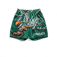 Summer New 25 Vintage Summer Eagles Kelly Drawstring Basketball Shorts Casual Vacation Beach Rugly Daily Life Kids/Adullt Trunks