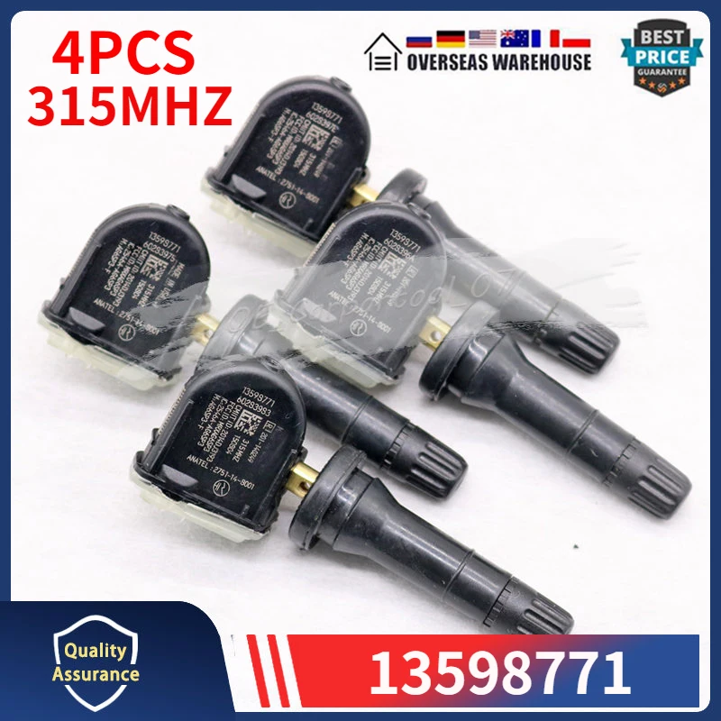 

13598771 Система контроля давления в шинах для Buick Enclave Cadillac DTS Chevrolet Tahoe GMC Acadia 315 МГц TPMS датчик шин 4 шт.