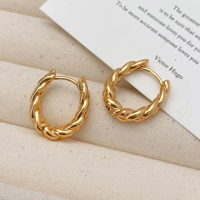 

Real 925 Sterling Silver 18K Gold Distorted Letter U Hoop Earrings for Women Minimalist Classic Fine Jewelry Accessories
