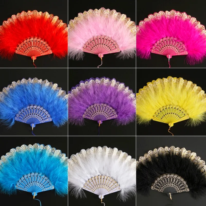 

Lolita Classical Fan Feather Dance Walk ow Court Fan Fairy Girl New Sle Retro ular Elements Pink Nostaia
