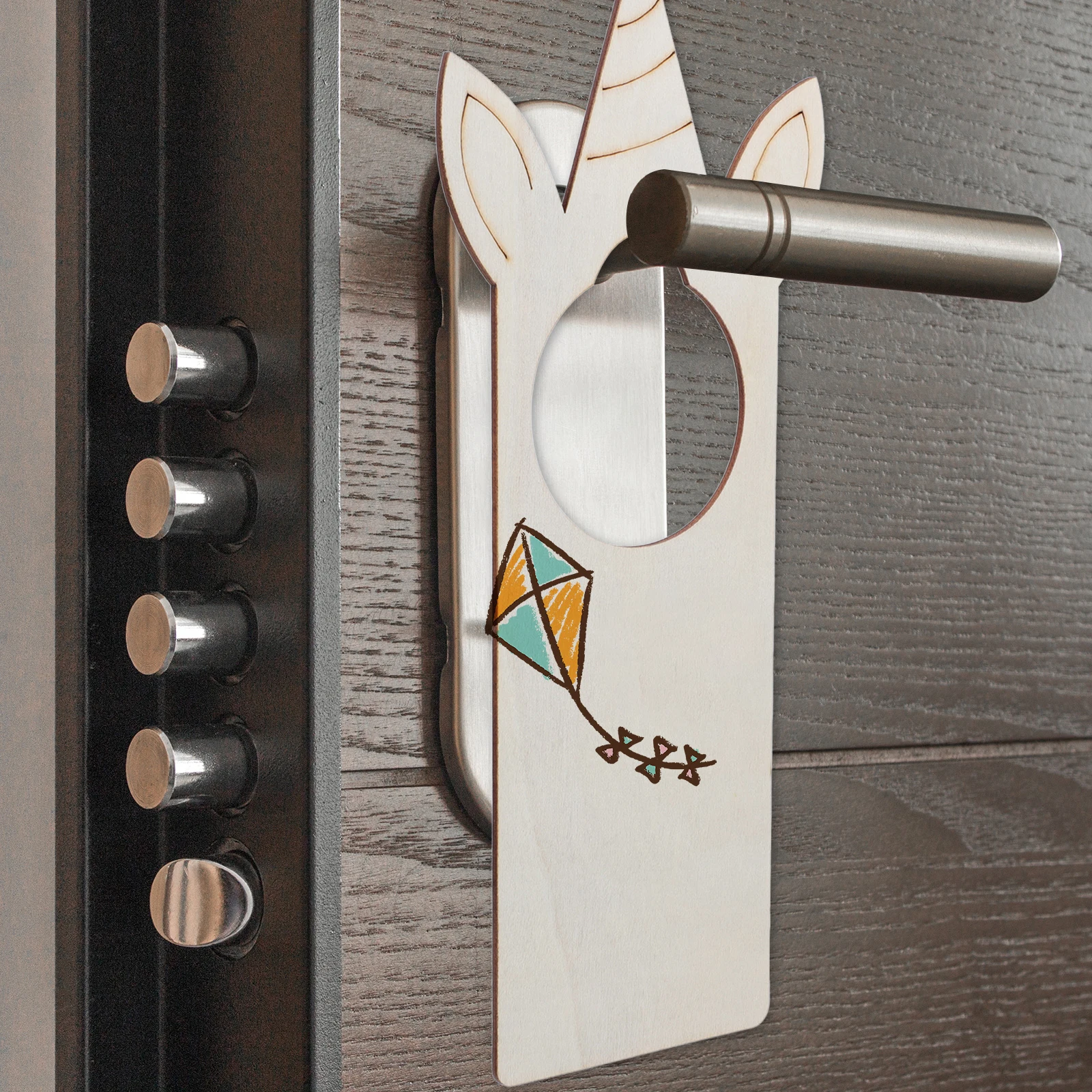 

5PCS Door Tags Blank Blank Craft Plaque Wooden Hangers DIY Home Decor Hotel Craft Plaques Sublimation Signs