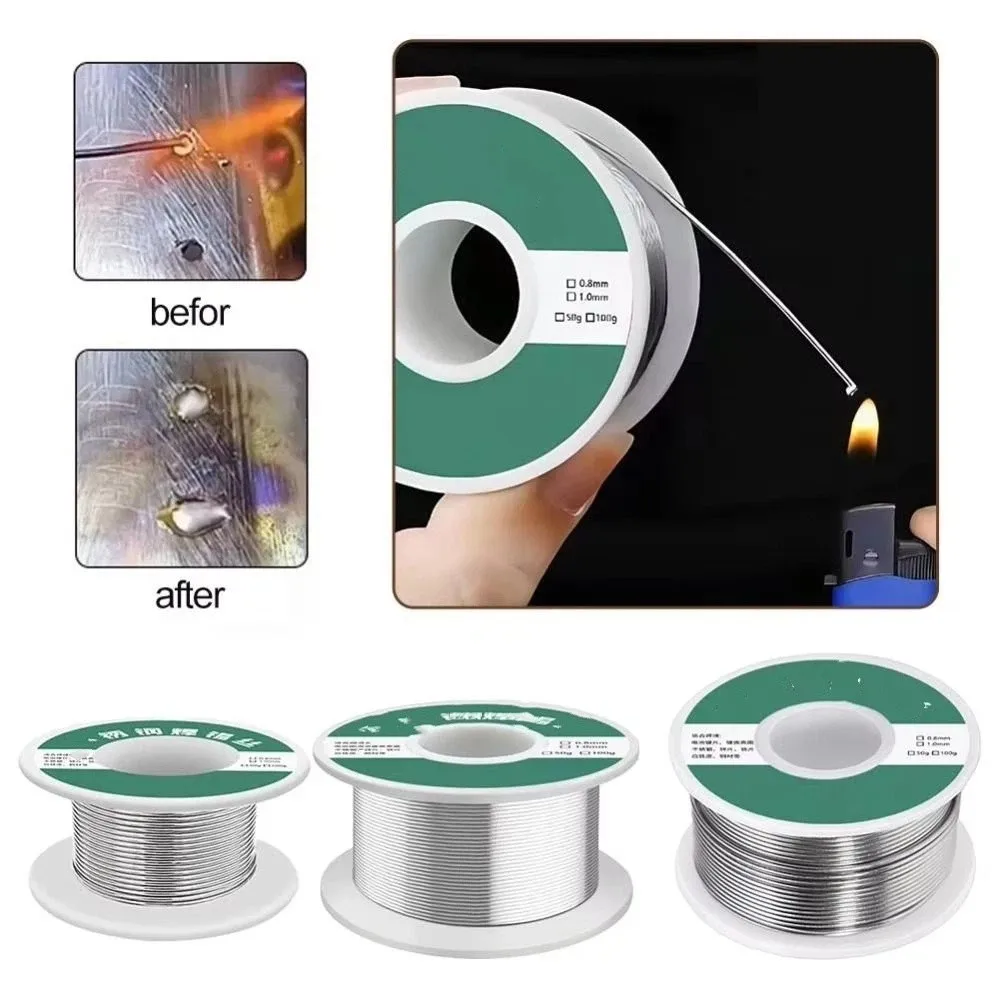 1.0mm Diameter Solder Wire 20g Weight 100g Weight Welding Wire Neatly Wound Spool High-Purity Alloy Soldering Wire