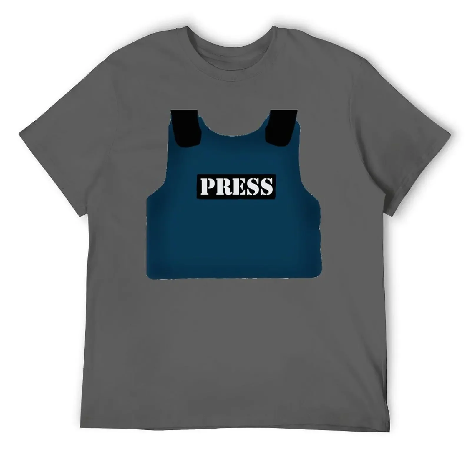 Bulletproof press vest T-Shirt for a boy blue archive Personalized t-shirt vintage t shirt men