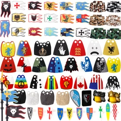 Medieval Military Series Building Blocks Castle Knights Soldier Figures Shield Flag Helmet Cloak Accessories Weapon Bricks Toys