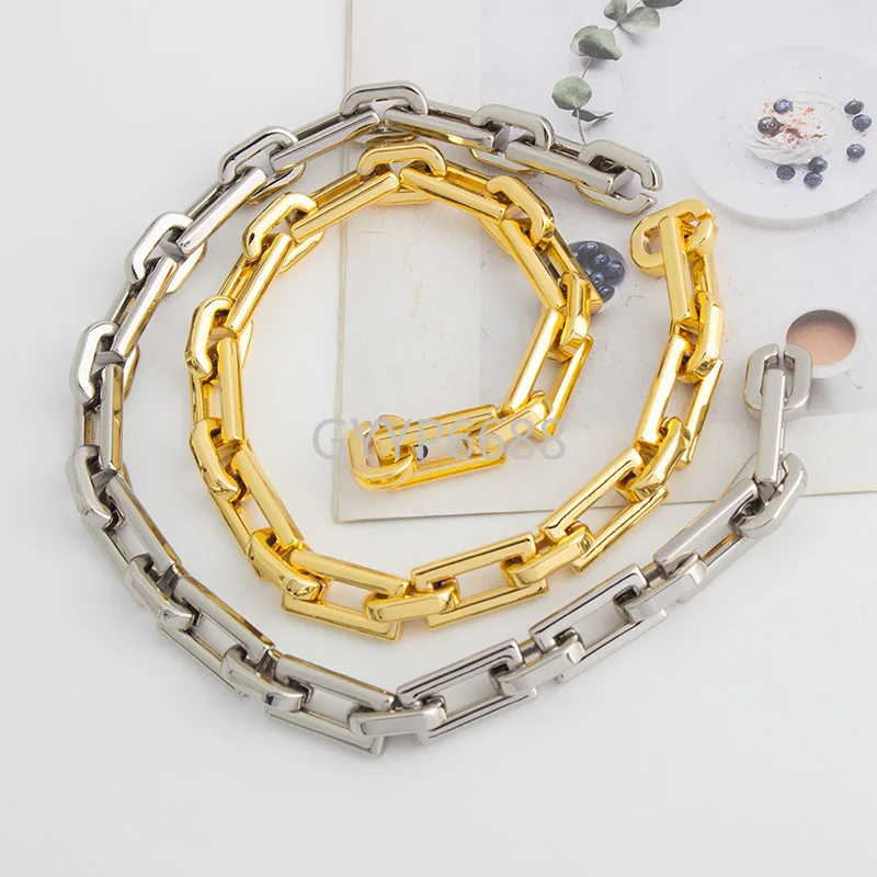 1-5 pieces 3mm thick 10mm width 2 colors Zinc Alloy K gold/Silver alloy bag chain for Diy Parts Straps Bag