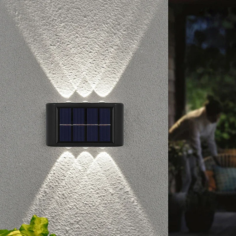 Smart Solar 6 LED Outdoor Light Waterproof Garden Decor Lamps for Balcony Courtyard Street Wall Light Garden Outdoor Solar Lamp