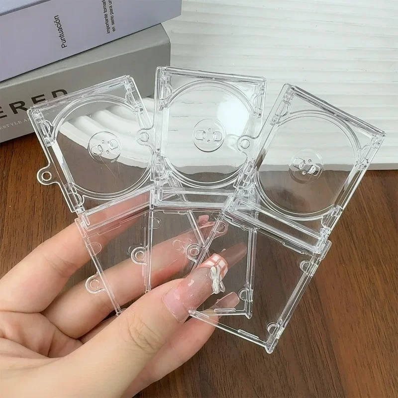 DIY Mini Blank CD Peripheral Commemorative Key Chains Photo Decoration Plastic Case Pendant for DIY Keyring Backpack Hanging