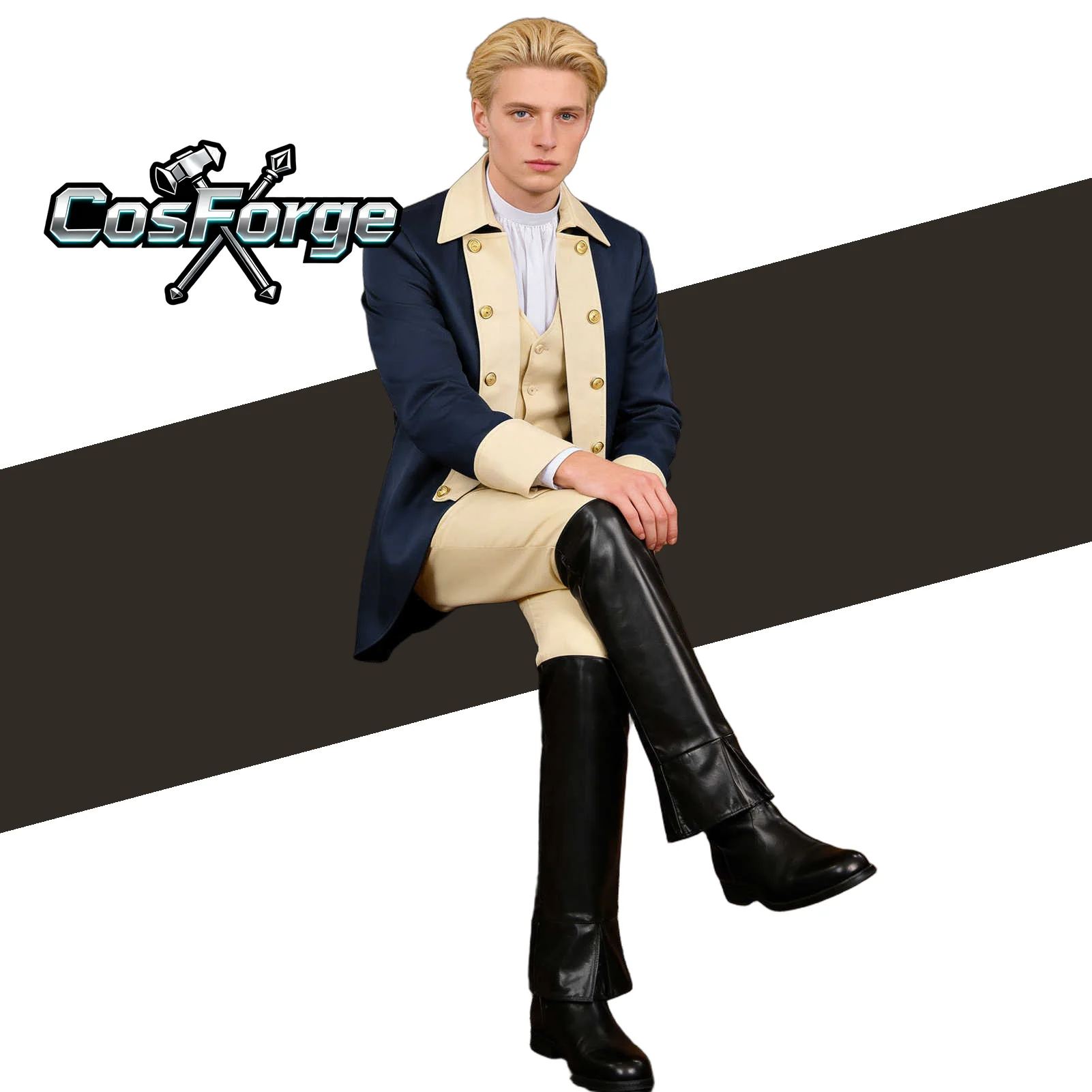 

George Washington Cosplay - Suit Lace Sleeves Carnival Party Stage Show Dress