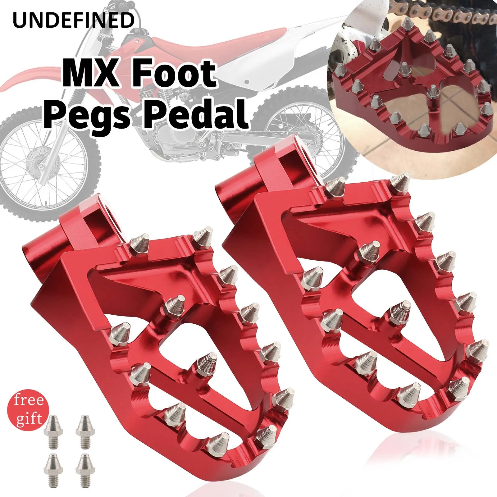 

Motorcycle Wide Foot Pegs MX Red Footrest Pedals For Honda CR125R CR250R 1995-1999 CR50 1995-2001 Moto Accessories CNC Aluminum