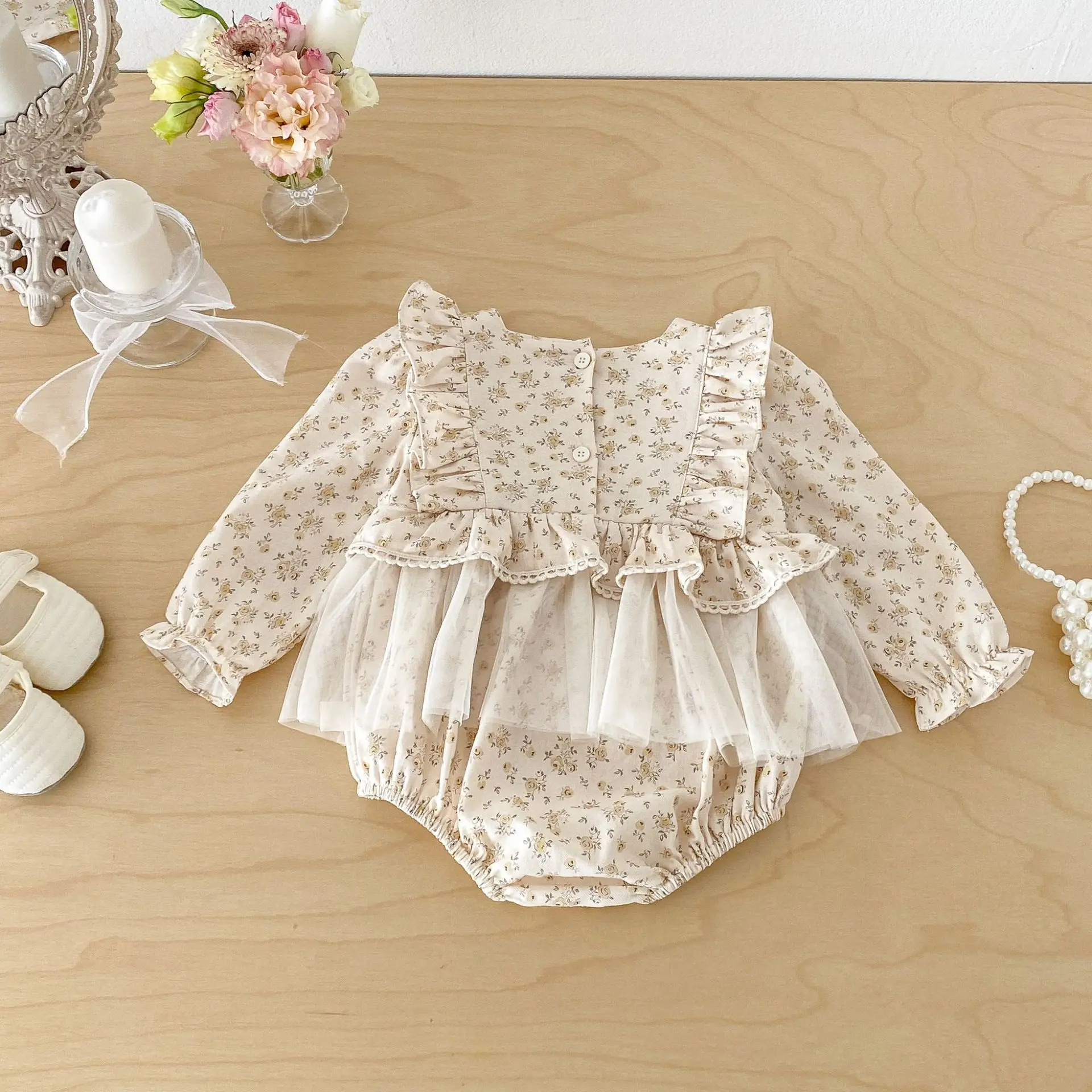 Girls One-piece Dress 2026 Spring-autumn New Children's Clothing Korean Style Girls Baby Lace Skirt and Frilly One-piece Dress