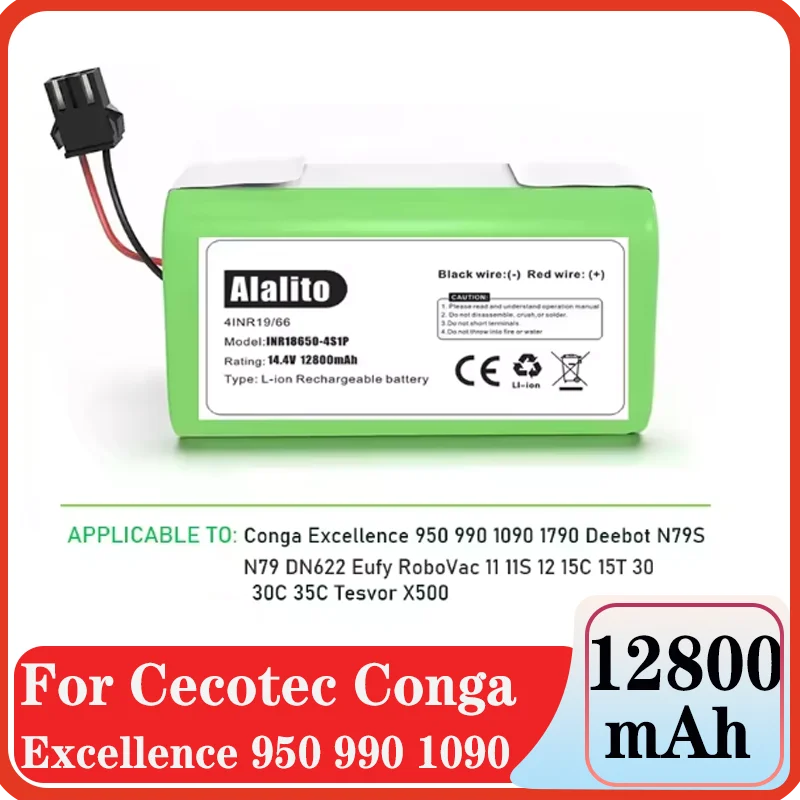 Литий-ионный аккумулятор 12800 мАч 14,4 В для Cecotec Conga Excellence 950 990 1090 Ecovacs Deebot DN621 601/605 Eufy RoboVac 35C i7 V710