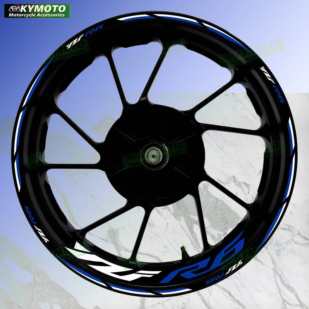 For YZF R6 R 6 motorcycle accessories 17 inch front and rear wheel decals fairing hub rim reflective stickers decoration