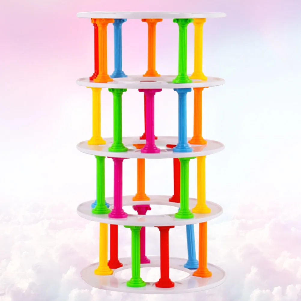 

1Set Balance Stack Game Educational Plastic Blocks Parent Child Interaction Kids Home Family Balance Block Toy