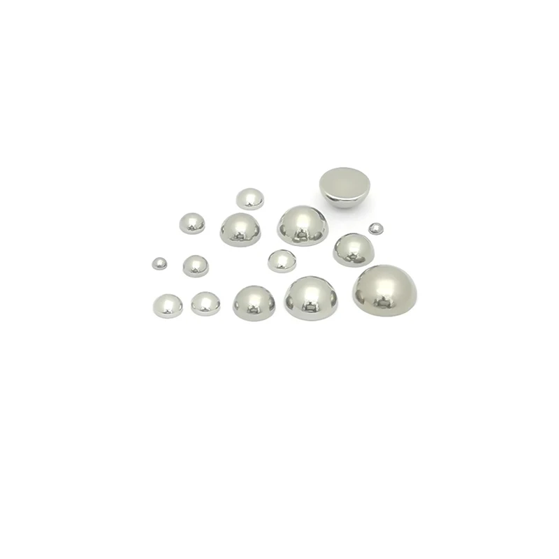 30pcs Solid Stainless Steel Hemispherical Beads - Half-Round Spacer Components for DIY Jewelry Making, Corrosion-Resistant Loose