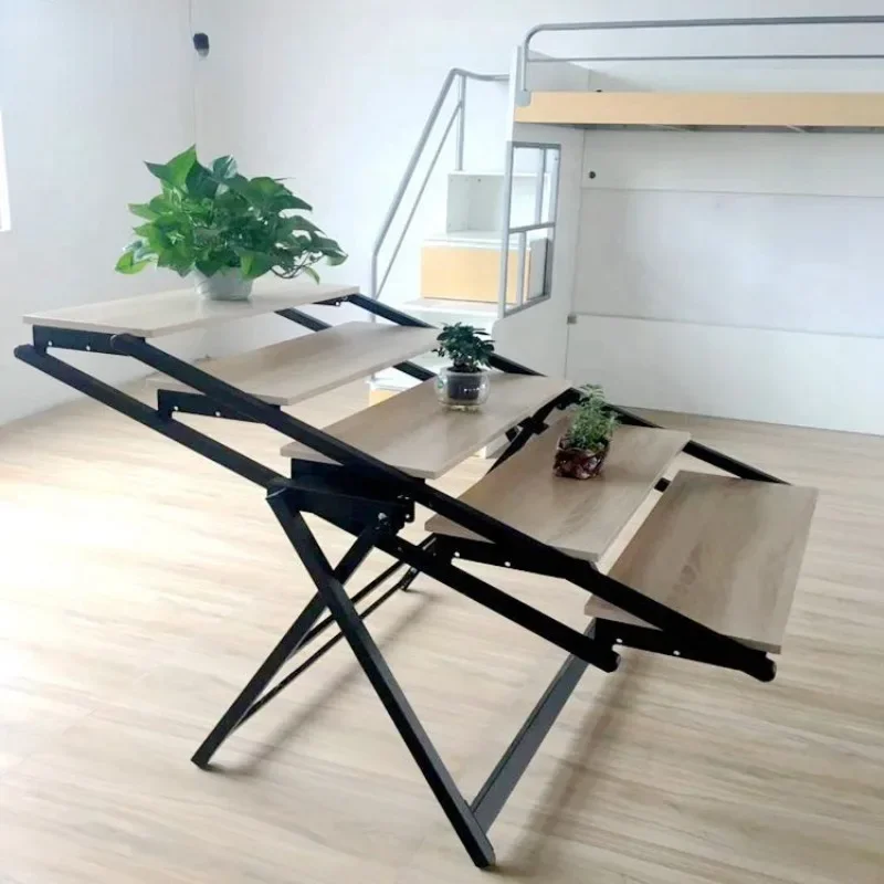 Multi Function Furniture Fitting Display unit Bookshelf Table Stair Step Ladder Shelf Folding Hardware to Dining Table Mechanism