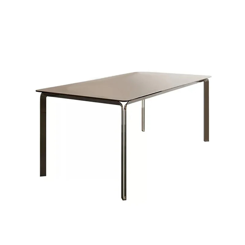 Minimalist Deli Feng rock slab dining table rectangular 1.4 meters 1.6 meters household modern Italian stainless steel