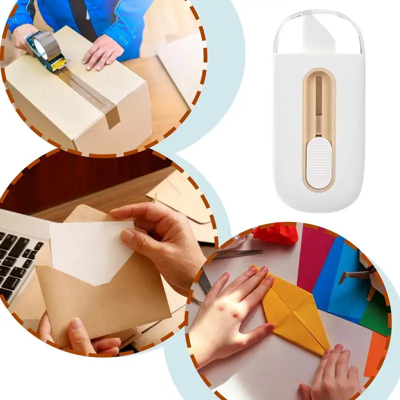 Bloqueio automático portátil Letter Opener Tool, abridor de caixa do pacote, Art Cutter & Wrap Box Cutters, resistente