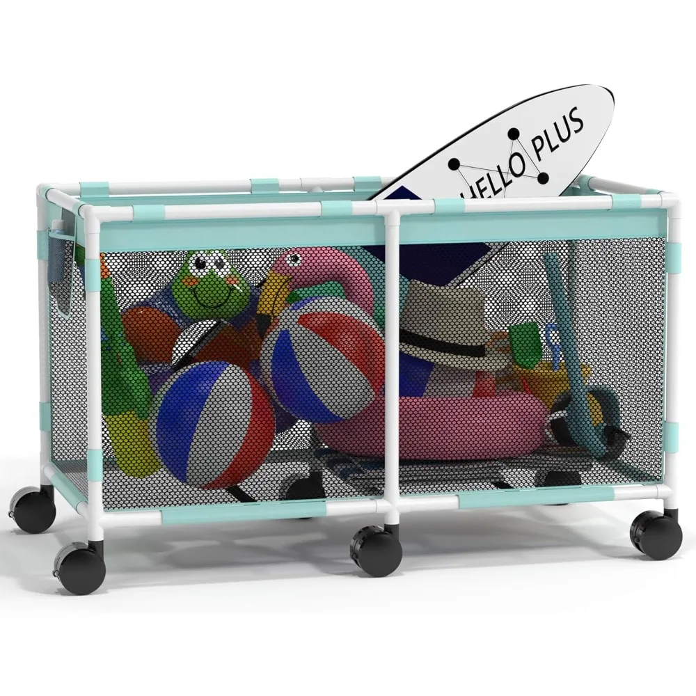 235 Gallon XXXL Extra Large Swimming Pool Storage Bin,  Floats, Balls and Floats Equipment Mesh Rolling Storage Organizer Bin