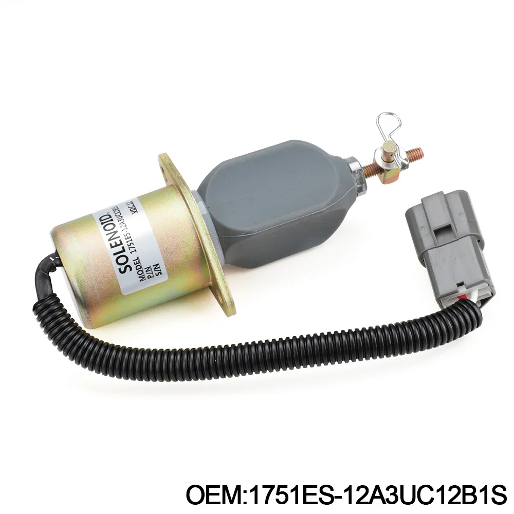 For Yanmar parts tractor 4NTE94 Engine Hyundai R60-5 R210-5 SA-4673-S 129953-77811 1751ES-12A3UC12B1S 12V Fuel Shut Off Solenoid