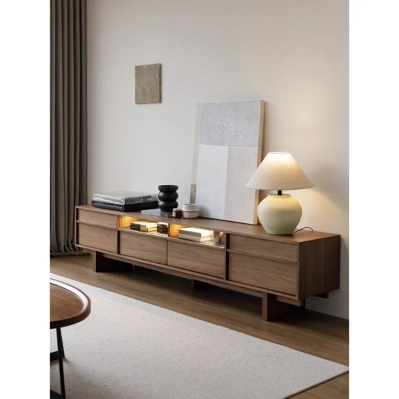 

Solid wood bone line TV locker Living room storage cabinet Middle antique audio-visual cabinet Living room furniture combination