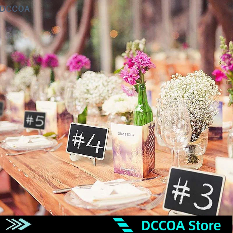 10PCS Mini Chalkboard Signs With Easel Wedding, Birthday Parties, Message Board Signs And Event Decor Wooden Place Cards