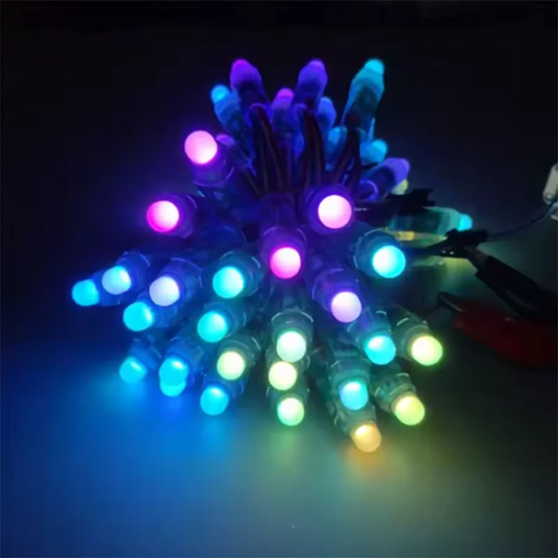 50pcs 12mm WS2811 IC RGB Full Color Pixels USB LED Module Light WiFi Bluetooth-compatible Addressable 5V Waterproof String Lamp