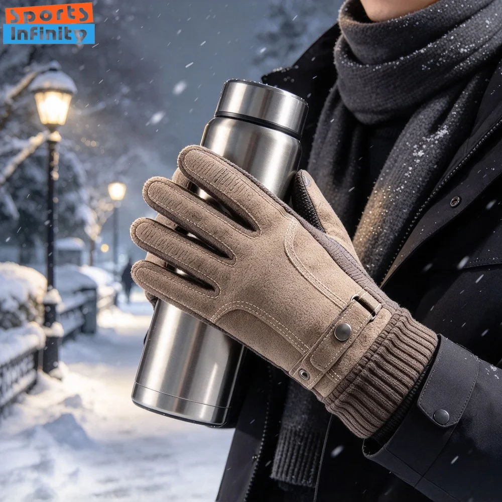 Men's Adult Thermal Finger Gloves, Winter Warm Gloves for Outdoor Riding & Daily Travel - view 4