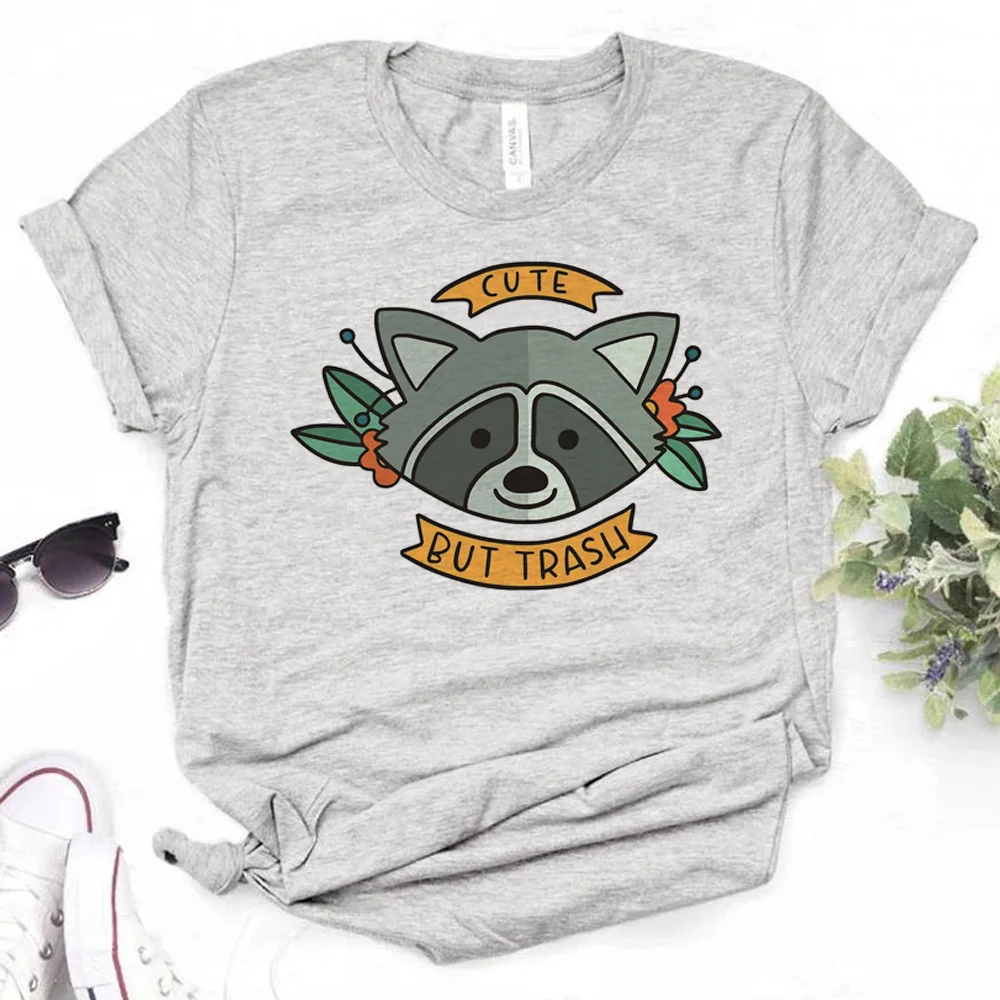 Racoon tshirt women harajuku summer comic Tee girl manga clothing