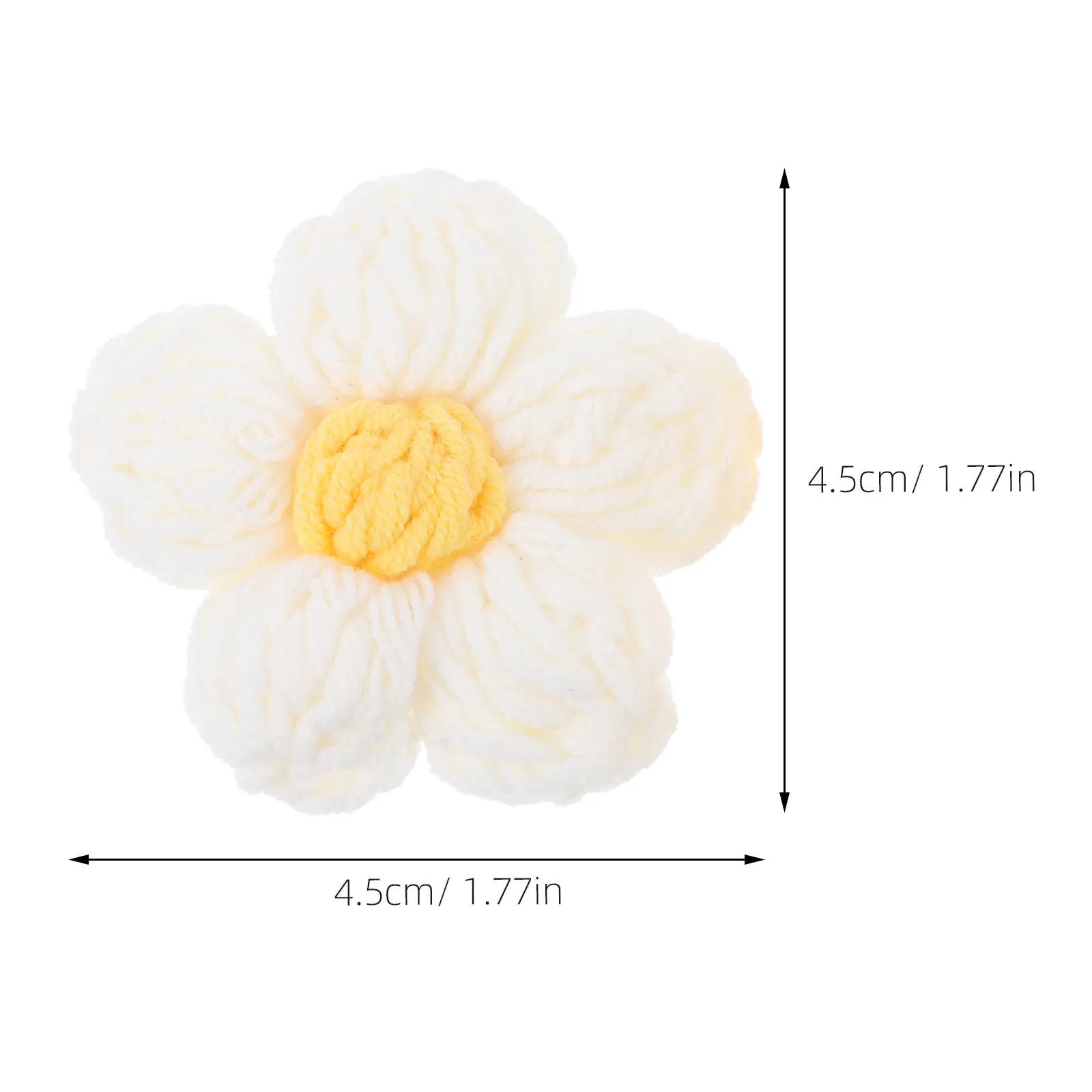 Crochet Flower Appliques 4Pcs Handmade Floral Patches for Clothes Bags Phone Cases Brooches DIY Sewing Crafts