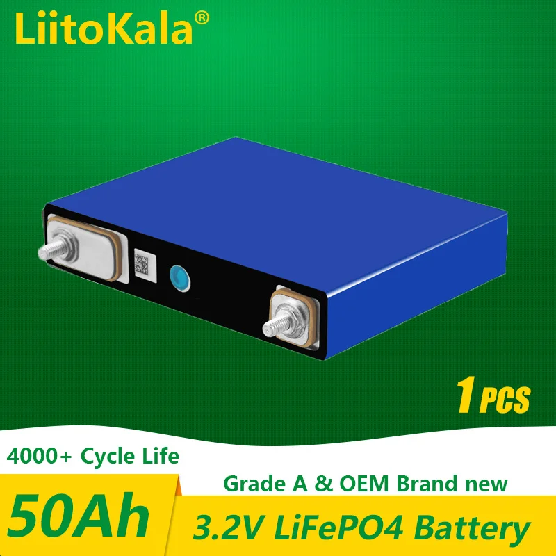 LiitoKala LifePo4 аккумулятор 3,2 В 50 А 3C с высоким стоком для DIY 12 В 24 В солнечный инвертор электромобиль тренер тележка для гольфа