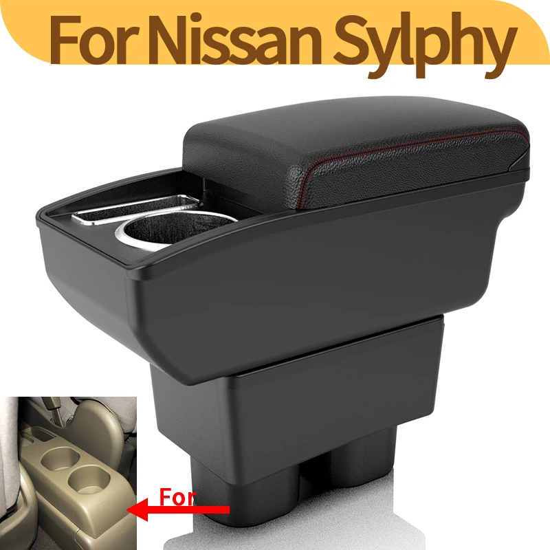 For Nissan Tiida C11 Armrest box For Nissan Tiida Latio Sylphy Versa Car Armrest box Interior Center Storage Box Car Accessories