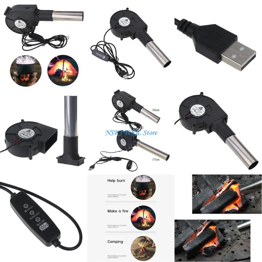 

L8RC USB-вентилятор для барбекю, портативный вентилятор для барбекю, ручной вентилятор для барбекю, USB-вентилятор, 5 В, легкий