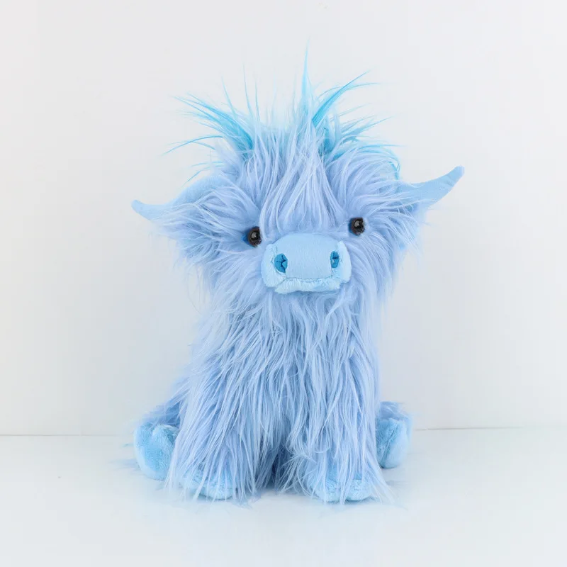 

Белый крем, хайлендская корова, плюшевая игрушка, реалистичная шотландская крупный рогатый скот, мягкая пушистая кукла с длинными волосами, коллекционная