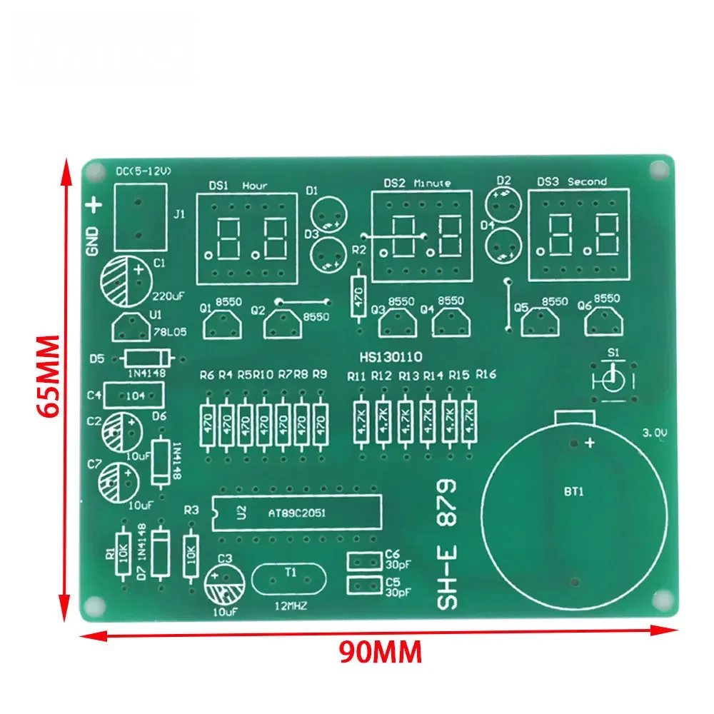 Kit fai da te AT89C2051 orologio elettronico tubo digitale Display a LED Suite modulo elettronico parti e componenti DC 9V - 12V