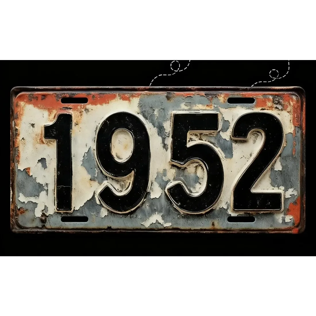 1980 2D Flat Aluminum Car License Plate, Polished Fade-Resistant Front Auto Tag, Easy Install Wall & Car Decor